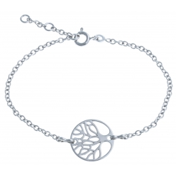 Bracelet argent rhodié 3g "arbre de vie" - 17+1+1cm