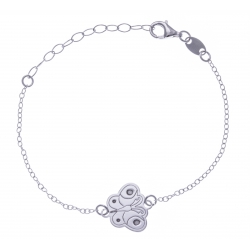 Bracelet argent rhodié 1,5g - enfant - nounours - 14+3cm