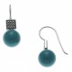 Boucles d'oreille argent rhodié 1,5g - marcassites - howlite