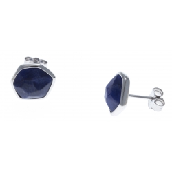 Boucles d'oreille argent rhodié 1,7g - sodalite