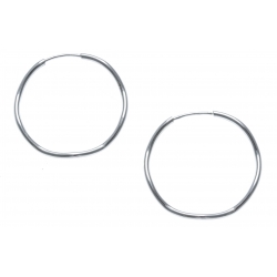 Créoles argent rhodié 1,7g - ondulées - 25mm