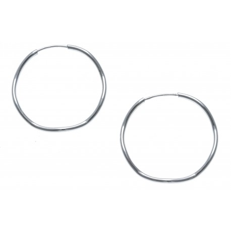 Créoles argent rhodié 1,7g - ondulées - 25mm