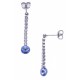 Boucles d'oreille argent rhodié 1,7g - cristal de Swarovski - strass - 3cm