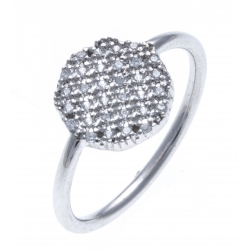 Bague argent rhodié 1,8g - zircons - T50 à 60