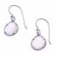 Boucles d'oreille argent rhodié 1,8g - calcedoine teintée rose