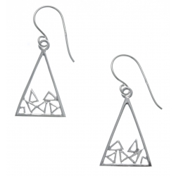 Boucles d'oreille argent rhodié 1,9g - triangles