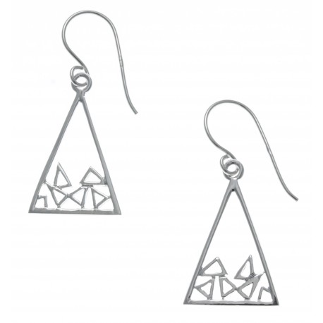 Boucles d'oreille argent rhodié 1,9g - triangles