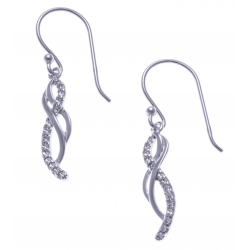 Boucles d'oreille argent rhodié 1,9 - zircons