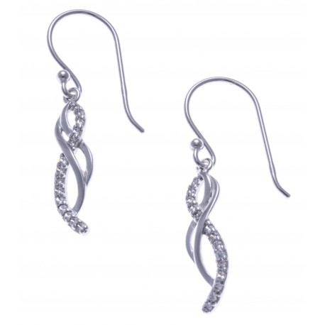 Boucles d'oreille argent rhodié 1,9 - zircons