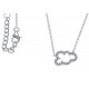 Collier argent rhodié 2g - nuage - zircons - 42+3cm