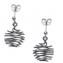 Boucles d'oreille argent rhodié 2g - noir - satiné