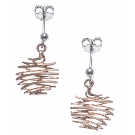 Boucles d'oreille argent rhodié 2g - rosé - satiné