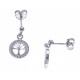 Boucles d'oreille argent rhodié 2g - arbre de vie - zircons