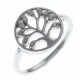 Bague argent rhodié 2,1g - arbre - zircons - T50 à 60