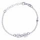 Bracelet argent rhodié 2,1g - enfant - chouette et ours - 14+3cm