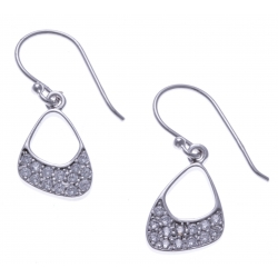 Boucle d'oreille argent rhodié 2,1g - zircons