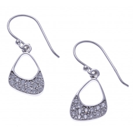 Boucle d'oreille argent rhodié 2,1g - zircons