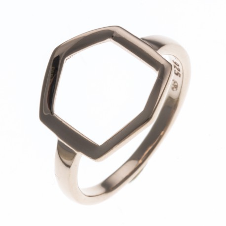 Bague argent rhodié 2,2g - rosé - T50 à 60