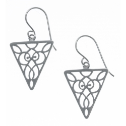 Boucles d'oreille argent rhodié 2,3g - triangle inversé