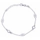 Bracelet argent rhodié 2,4g - cristaux et filigranes - 17+3cm