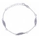 Bracelet argent rhodié 2,4g - 3 plumes 2 tons - rodié - noir - 17+3cm