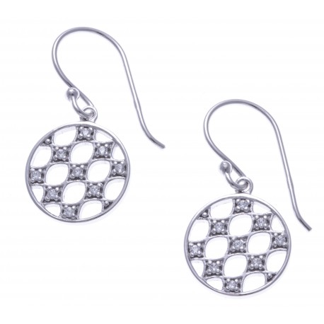 Boucles d'oreille argent rhodié 2,4g - zircons