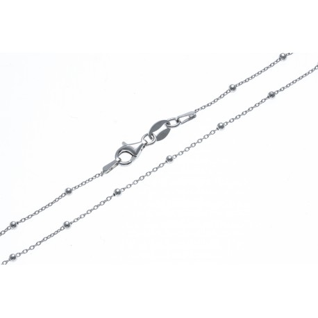 Chaine argent rhodié 2,5g - boules - 50cm