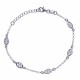 Bracelet argent rhodié 2,7g - formes filigranés - 17+3cm