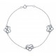 Bracelet argent rhodié 2,8g - 3 cœurs - zircons - 18+1cm