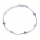 Bracelet argent rhodié 3g - boules et perles synthétiques - 17+3cm