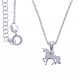 Collier argent rhodié 3g - licorne - 38+5cm