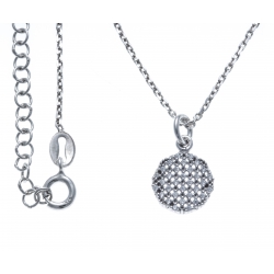 Collier argent rhodié 3,1g - rond diamètre 10mm - 38+5cm