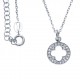 Collier argent rhodié 3,1g - croix  -  diam. 10mm - 38+5cm