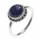 Bague argent rhodié 3,2g - lapis lazuli - T50 à 60