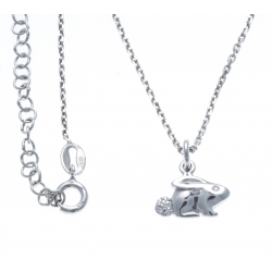 Collier argent rhodié 3,4g - lapin - 38+5cm