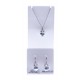 Set argent rhodié 3,4g collier 40+5cm - boucles d'oreille assorties - floating charms bleu marine