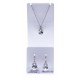 Set argent rhodié 3,4g collier 40+5cm - boucles d'oreille assorties - floating charms argentés