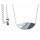 Collier argent rhodié 3,5g - lapis - nacre blanche - 40+5cm