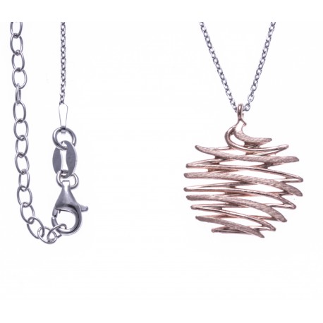 Collier argent rhodié 3,5g - rosé - satiné - 40+5cm