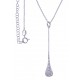 Collier argent rhodié 3,5g - zircons - hauteur 5cm - 38+5cm