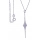 Collier argent rhodié 3,6g - zircons - hauteur 5cm - 38+5cm