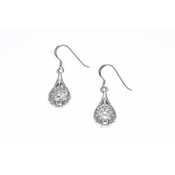 Boucles d'oreille argent rhodié 3,7g - gouttes