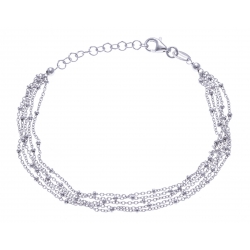 Bracelet argent rhodié 3,8 - 5 fils - 17+3cm