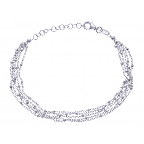 Bracelet argent rhodié 3,8 - 5 fils - 17+3cm