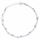 Chaine cheville argent rhodié 3,8g - 2 rangs - 22+3cm