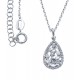 Collier argent rhodié 3,8g - zircons - hauteur 15mm - 38+5cm