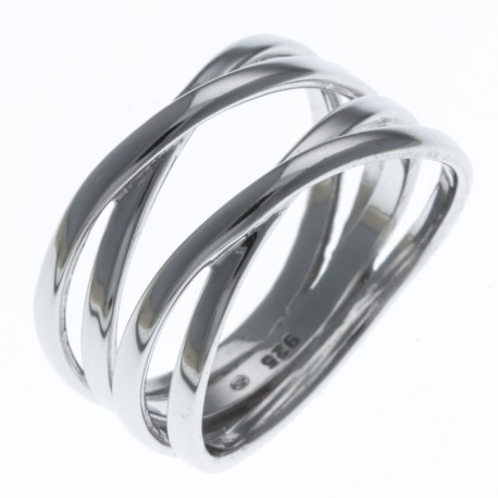 Bague argent rhodié 3,9g - T50 à 60