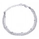 Bracelet argent rhodié 4 - 5 fils - 17+3cm