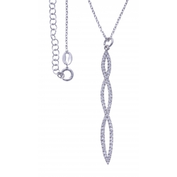 Collier argent rhodié 4g - zircons - hauteur 5,5cm - 38+5cm