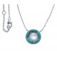 Collier argent rhodié 4,1g - nacre blanche - howlite  - 40+5cm